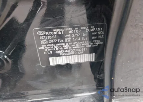2012 Hyundai Elantra Limited (Ulsan Plant) z USA, uszkodzony, nr VIN KMHDH4AE3CU332891